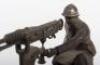 WW1 Commemorative Desk Piece in form of a French Machine Gunner in Combat - 6