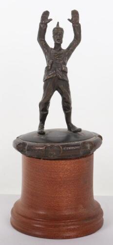 Bronze Figure of a Surrendering WW1 German Soldier