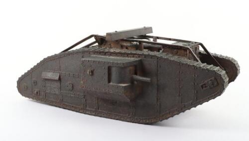 Impressive Heavy Cast Brass Model of a WW1 British Mk IV Tank