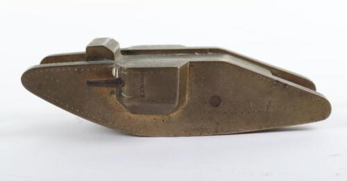 Brass Model of a British Mk V Tank &ldquo;Souvenir from Bovington&rdquo;