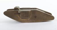 Brass Model of a British Mk V Tank “Souvenir from Bovington”