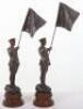 Pair of Spelter Figures of Flag Bearers - 5