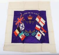3x Assorted Colourful WW1 Embroidered Silk Flag Pictures