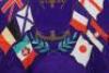 3x Assorted Colourful WW1 Embroidered Silk Flag Pictures - 3