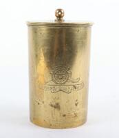 Fine Quality WW1 Trench Art Gong from a 1915 Dated Canadian 18pdr Shell of the 1st General Headquarters Ammunition Park