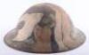 WW1 British Steel Brodie Helmet Issued to Early American Troops with Camouflage Paint Finish - 2