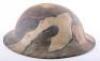 WW1 British Steel Brodie Helmet Issued to Early American Troops with Camouflage Paint Finish - 3