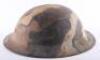 WW1 British Steel Brodie Helmet Issued to Early American Troops with Camouflage Paint Finish - 4