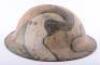 WW1 British Steel Brodie Helmet Issued to Early American Troops with Camouflage Paint Finish - 6