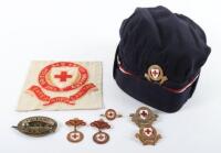 British Red Cross Society Headdress and Badge Grouping