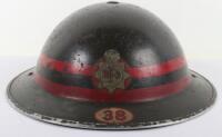WW2 British Home Front National Fire Service (N.F.S) Section Commanders Steel Helmet for the London District of Wimbledon