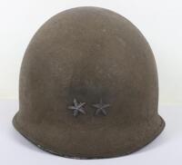 Historically Important WW2 American M1 Helmet Belonging to Major General Robert McGowan Littlejohn, Chief Quartermaster for the European Theatre of Operations (E.T.O), Hugely Responsible for the Equipment of the US Troops During the D-Day Landings and the