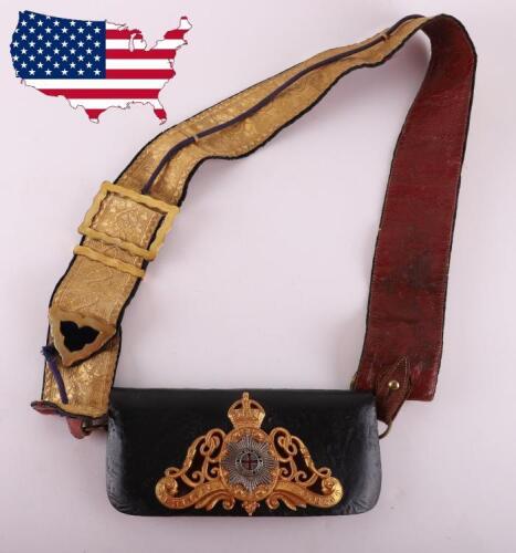 Post 1902 Household Cavalry The Life Guards Officers Cross Belt and Pouch