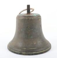 Brass Ships Bell from the S.S. Mercian, WW1 Troop Ship Which Was Attacked by German U-Boat U-38 in the Mediterranean Sea Whilst Transporting Men of the Lincolnshire Yeomanry to Salonika