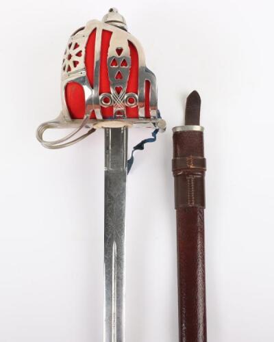 George VI Gordon Highlanders Officers Basket Hilt Broadsword by Wilkinson, Belonging to Lieutenant James Dunlop 1st Battalion Gordon Highlanders, Taken Prisoner of War on 12th June 1940 at St Valery