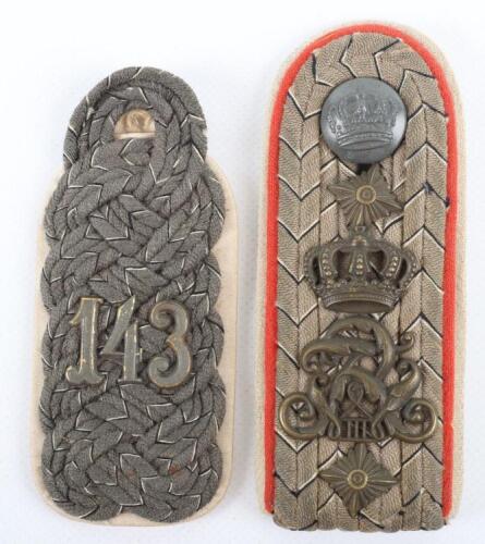 Imperial German 143rd Infantry Regiment Officers Shoulder Strap