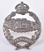 WW2 1941 Hallmarked Silver Royal Tank Regiment Officers Cap Badge