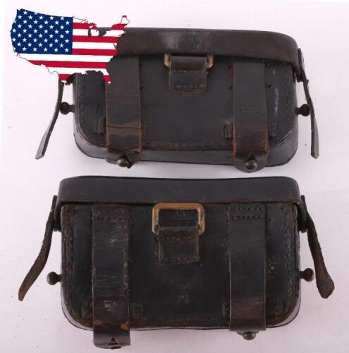 Pair of Wurttemberg M-1887 Ammunition Pouches Regimentally Marked 120th Regiment