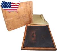 Third Reich Adolf Hitler Oil Painting Housed in Original Storage Crate Used to Ship Home to the USA by American Veteran in 1945