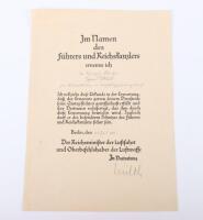 Third Reich Promotion Document Signed by Generalfeldmarschall Erhard Milch