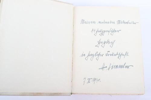 Extremely Rare Heinrich Himmler Personal Presentation Copy of Der Nibelungenlied to then SS-Gruppenfuhrer Reinhard Heydrich in March 1940