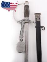 Rare Third Reich SS Engraved Blade Officer Candidate Sword