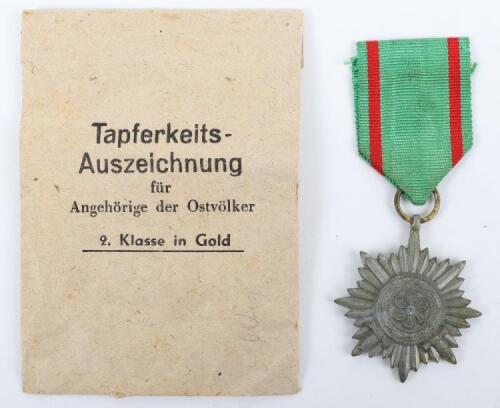 WW2 German Eastern Peoples Decoration 2nd Class with Swords in Gold