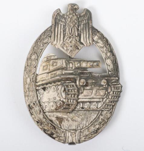 WW2 German Army / Waffen-SS Panzer Assault Badge in Silver by Hermann Aurich, Dresden