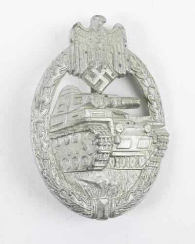 WW2 German Army / Waffen-SS Panzer Assault Badge in Silver by Karl Wurster K.G Markneukirchen /Sa