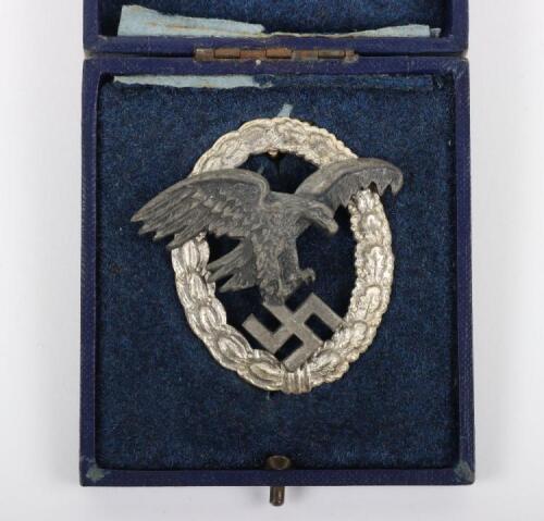 WW2 German Luftwaffe Observers Qualification Badge by F W Assmann & Sohne in Original Box of Issue