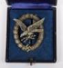 WW2 German Luftwaffe Radio Operator / Air Gunners Qualification Badge in Original Case of Issue by Jmme & Sohne, Berlin