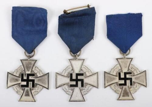 3x Third Reich 25 Year Faithful Service Medals