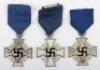 3x Third Reich 25 Year Faithful Service Medals