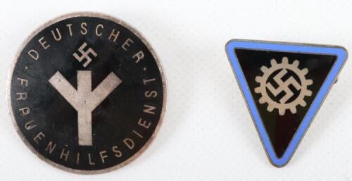 Third Reich Deutscher Frauenhilfsdienst Enamel Badge