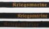 3x WW2 German Kriegsmarine Cap Tallies