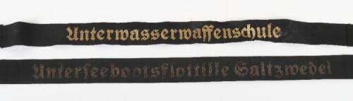 2x WW2 German U-Boat Related Cap Tallies