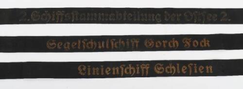 3x WW2 German Naval Cap Tallies