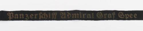 Scarce WW2 German Naval Cap Tally for the Graf Spee