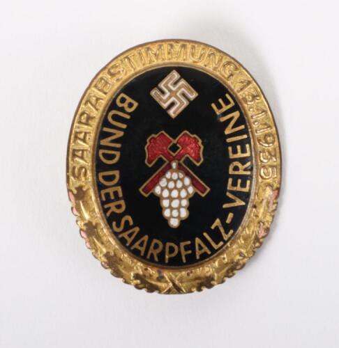Rare Third Reich Bund der Saarpfalz Vereine Badge