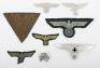 Grouping of WW2 German Cloth and Metal Insignia