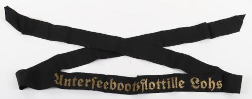 WW2 German Kriegsmarine Unterseebootsflottille Lohs (3rd U-Boat Flotilla) Cap Tally