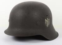 WW2 German Army M-42 Pattern Single Decal Steel Combat Helmet