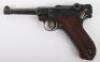 Deactivated German P08 Luger Semi-Automatic Pistol in Original Holster - 4