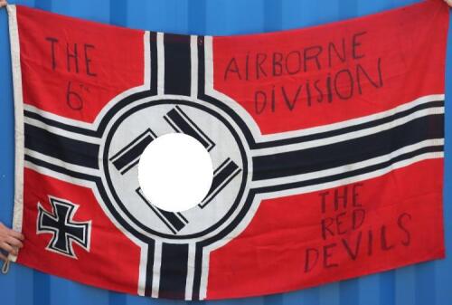 WW2 German Battle Flag (Reichskriegsflagge) Brought Home as a Souvenir by Walter Jokel Parachute Regiment 6th Airborne Division