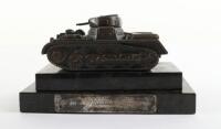 Presentation Desk Model of a WW2 German Panzer I Tank for Infantry Regiment Nr12