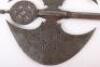 Large 19th Century Indo-Persian All Steel Double Axe Tabar - 6