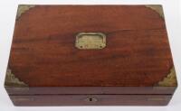 Royal Marines Brass Bound Presentation Mahogany Case c.1800 for a Pair of Pistols etc