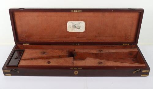 Good Brass Bound Mahogany Gun Case for a Double Barrel Percussion Gun or Rifle