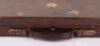 Good Quality Brass Bound Leather-Covered Fitted Mahogany Gun Case for a Double Barrel Shotgun - 3