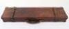 Brass Bound Leather Covered Wooden Gun Case for 30” Barrels - 9